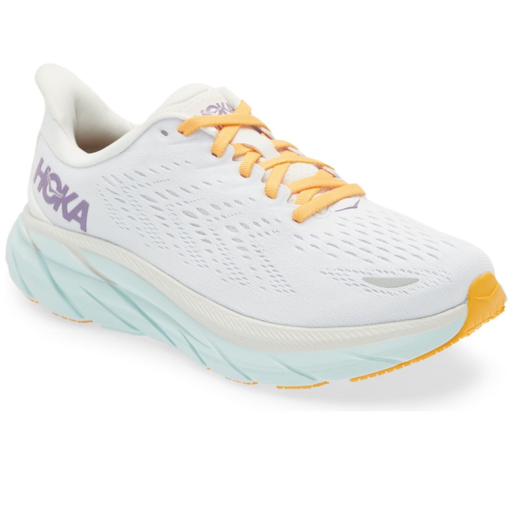 Size 8 HOKA Women's Clifton 8 Blanc De Blanc White Running Sneakers
